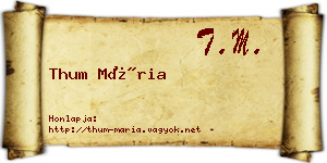 Thum Mária névjegykártya